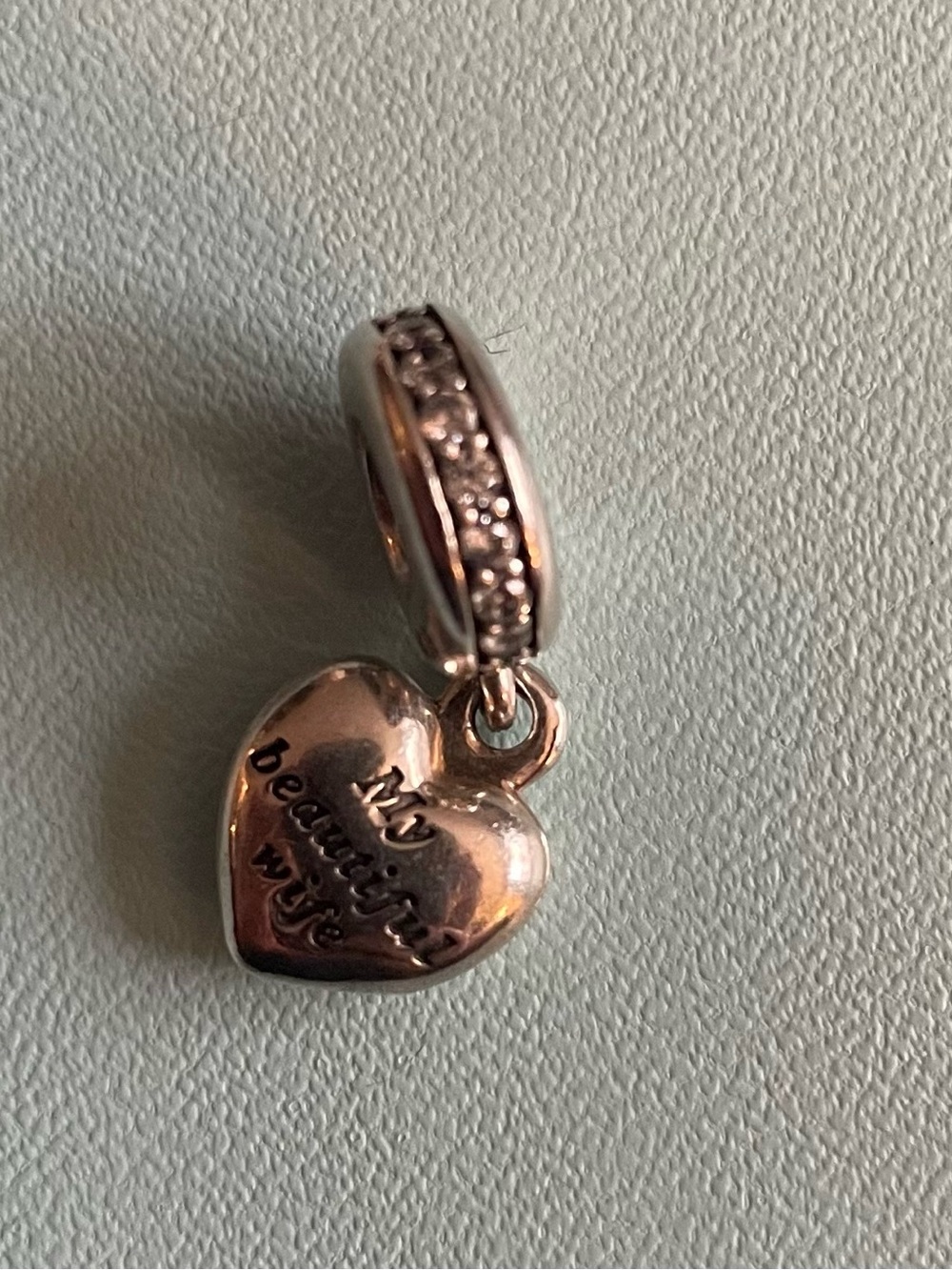 Pandora Silver Charm- 'My Beautiful Wife'